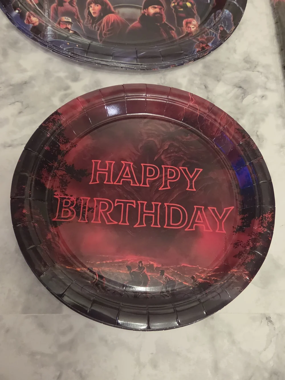 41 Piece Stranger Things Red & Black 'Happy Birthday' Party Plate and Napkin Set